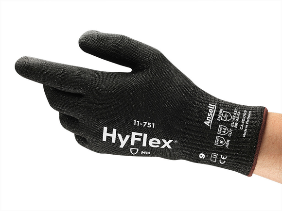 Ansell HYFLEX® 11-751 Resilient, 12 Pairs, Cut-Resistant Polyurethane Gloves