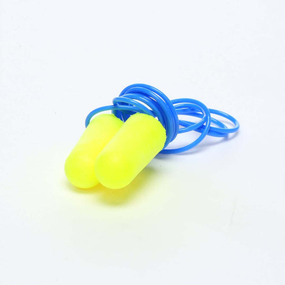 3M™ 311-1250 E-A-Rsoft™ Yellow Neons™ Corded Earplugs , 200 Pairs in Poly Bag Regular Size 20