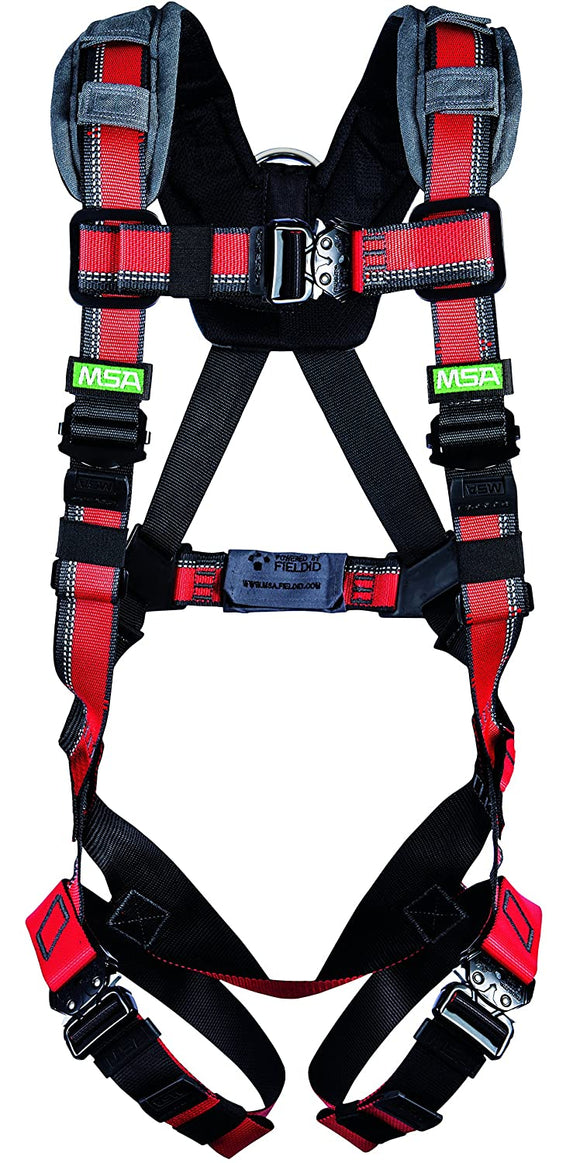 MSA Safety 10155576 Evotech Lite Line Harness with Quick-Connect Leg Strap and Back D-Ring, Super X-Large
