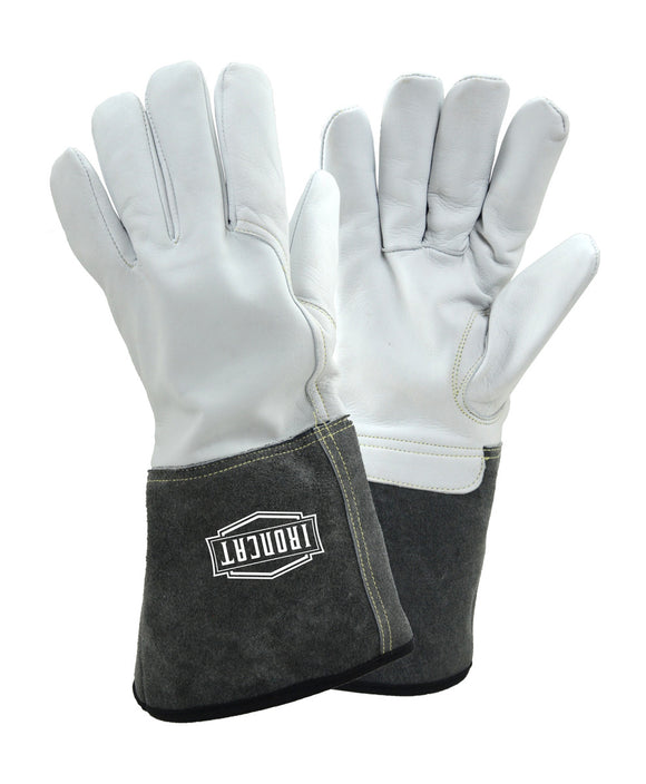 Ironcat® 6144 AR Premium Kidskin Leather TIG Welder's Glove with Aramid Lining and DuPont™ Kevlar® Stitching - Gauntlet Cuff, Sz Small