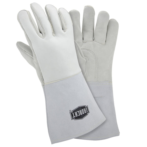 Ironcat® 9061 Top Grain Elkskin Leather Welder's Glove with Cotton/Foam Lining and Gauntlet Cuff, 6 pairs